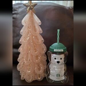 Starbucks Glass Bearista Tumbler, Tree Not Included.